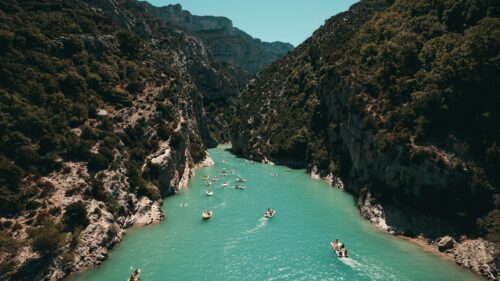 Verdon Gorge Turquoise River Boat Adventure Desktop Wallpaper