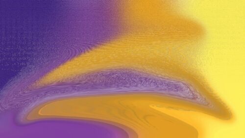 Abstract Swirl of Purple and Golden Yellow Liquid Art 4K Wallpaper