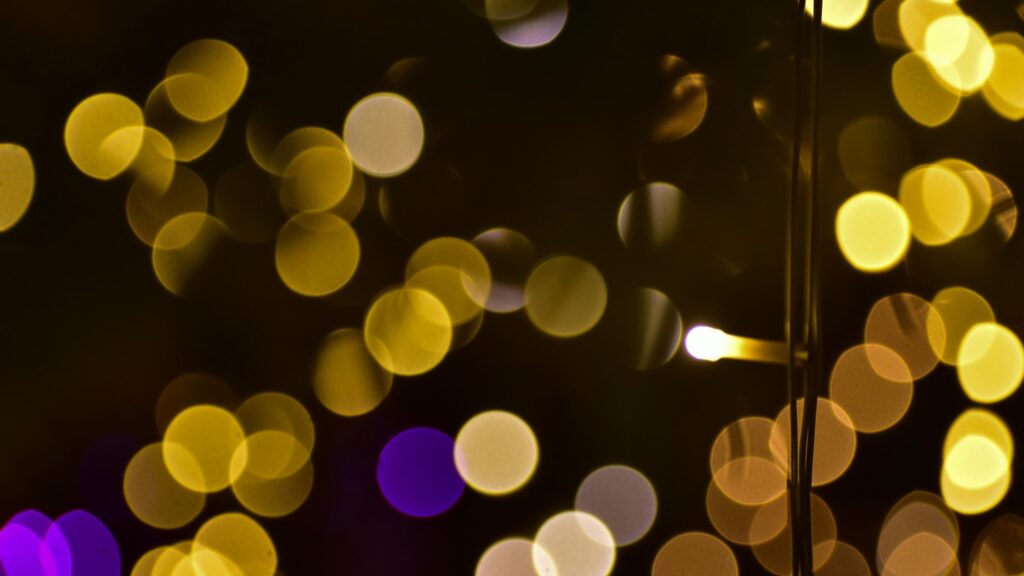 Golden Bokeh Fairy Lights Celebration Aesthetic 4K Wallpaper