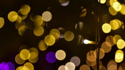Golden Bokeh Fairy Lights Celebration Aesthetic 4K Wallpaper