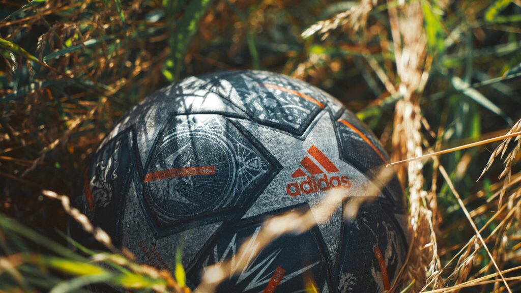 Adidas Champions League Soccer Ball in Wild Grass 4K Desktop Wallpaper