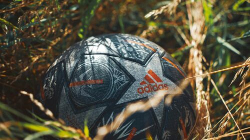 Adidas Champions League Soccer Ball in Wild Grass 4K Desktop Wallpaper