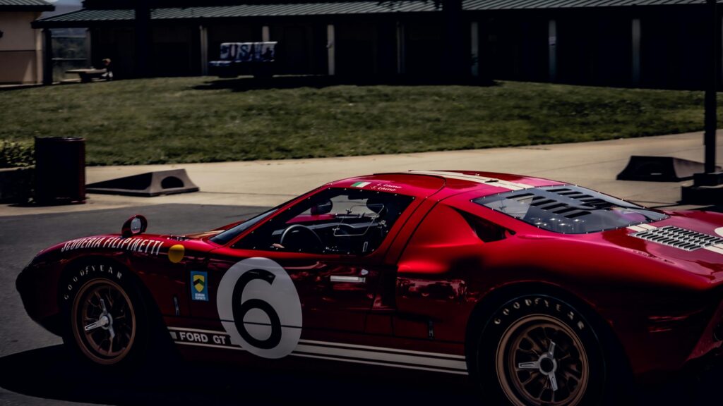 Classic Scuderia Filipinetti Red Ford GT Race Car 4K Wallpaper