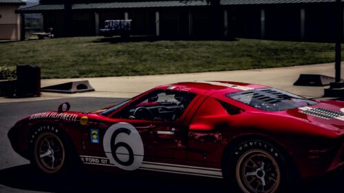 Classic Scuderia Filipinetti Red Ford GT Race Car 4K Wallpaper