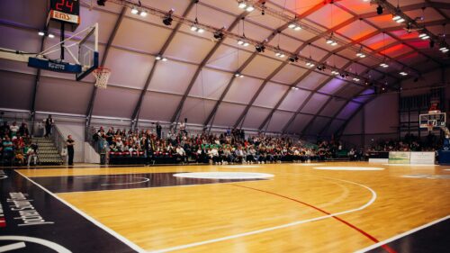 Basketball Court Arena with Spectators Sports 4K Wallpaper