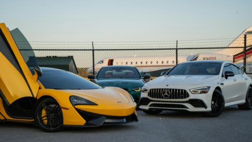 McLaren, BMW, and Mercedes-Benz Supercars at Airport 4K Wallpaper