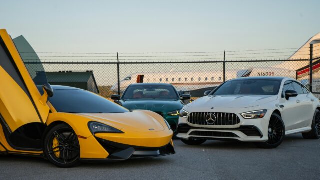McLaren, BMW, and Mercedes-Benz Supercars at Airport 4K Wallpaper