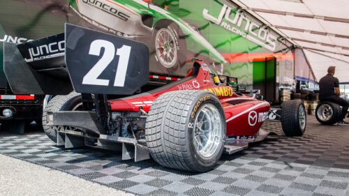 Juncos Racing Indy Lights Race Car Rear View 4K Desktop Wallpaper