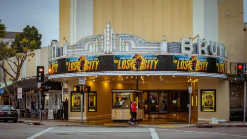 Bruin Theatre Entrance with The Lost City Movie Sign Desktop Wallpaper