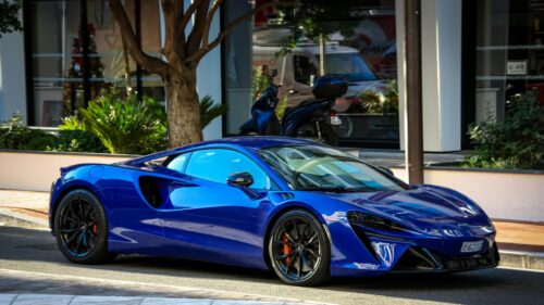 Stunning Royal Blue McLaren Artura Luxury Sports Car Desktop Wallpaper