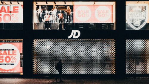 Night City JD Sports Shop Storefront Street View Desktop Wallpaper