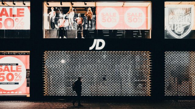 Night City JD Sports Shop Storefront Street View Desktop Wallpaper