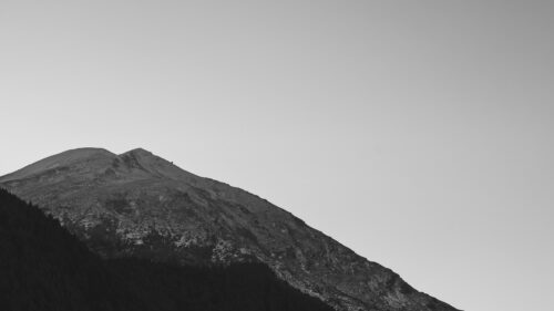 Minimalist Black and White Mountain Peak Desktop Wallpaper
