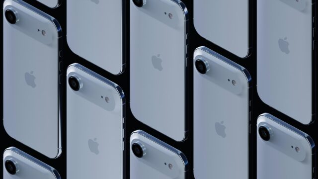 Minimalist Blue iPhone Isometric Tech Aesthetic 4K Desktop Wallpaper
