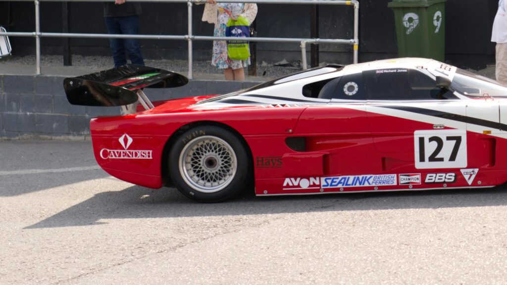 Red and White Classic Sports Prototype Racing Car 4K Desktop Wallpaper