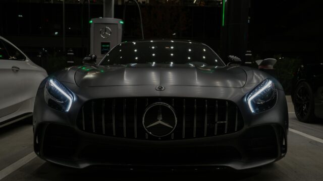 Matte Grey Mercedes-AMG GT Sport Car Front View 4K Wallpaper