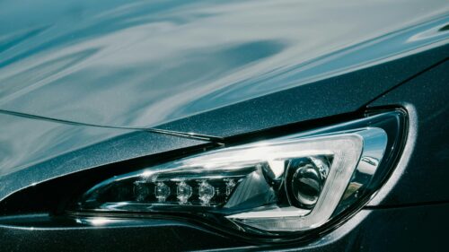 Close-up of Subaru BRZ Sport Car LED Headlight 4K Wallpaper