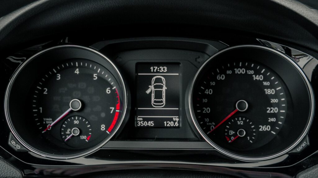 Car Dashboard Gauges and Speedometer Interior 4K Wallpaper
