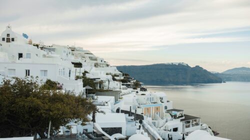 Stunning Oia Santorini White Architecture Greece 4K Wallpaper