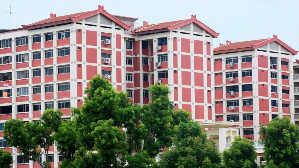 Modern HDB Apartment Architecture Exterior Desktop Wallpaper