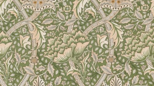 Vintage Floral William Morris Style Green Botanical Pattern 4K Wallpaper