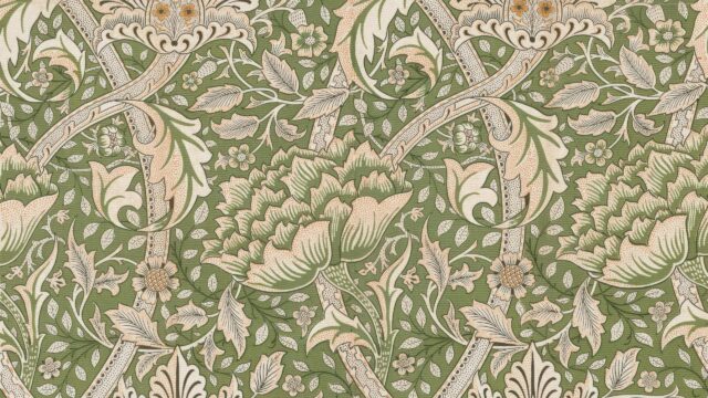 Vintage Floral William Morris Style Green Botanical Pattern 4K Wallpaper