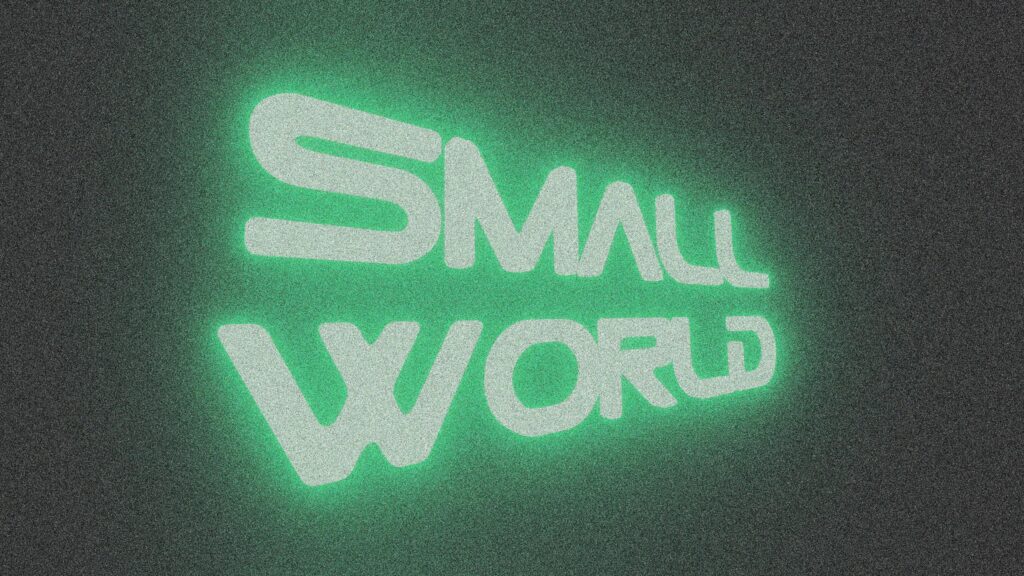Small World Glowing Neon Typography Minimalist Desktop Wallpaper