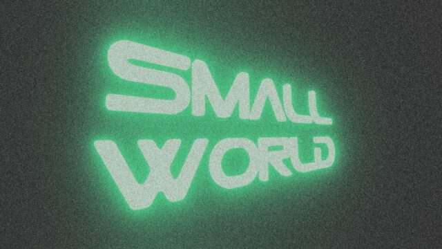 Small World Glowing Neon Typography Minimalist Desktop Wallpaper