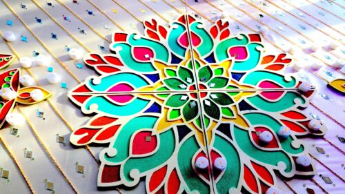 Vibrant Colorful Rangoli Mandala Art Pattern 4K Wallpaper