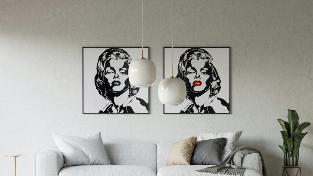 Marilyn Monroe Pop Art Interior Living Room 4K Desktop Wallpaper
