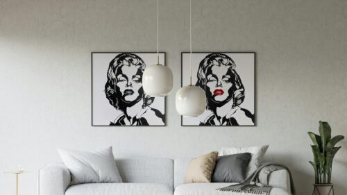Marilyn Monroe Pop Art Interior Living Room 4K Desktop Wallpaper