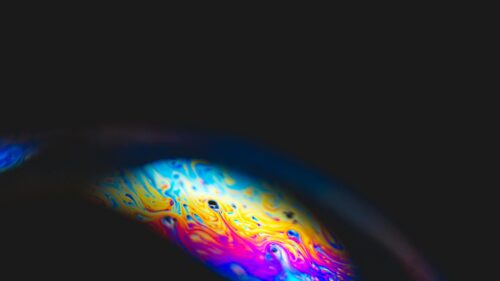 Abstract Iridescent Soap Bubble Macro 4K Desktop Wallpaper