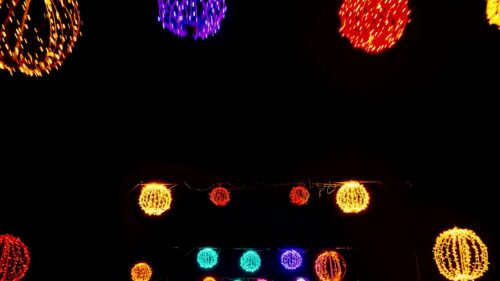 Stunning Multicolored Glowing Orbs Light Display 4K Wallpaper