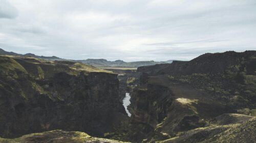 Rugged Icelandic Canyon River Valley 4K Desktop Wallpaper