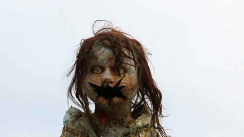 Creepy Broken Doll Horror Face Desktop Wallpaper