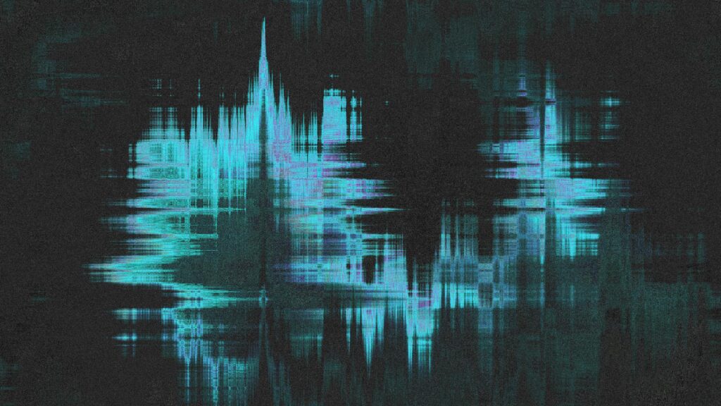 Abstract Cyan Glitch Art Aesthetic and Digital Texture PC Wallpaper