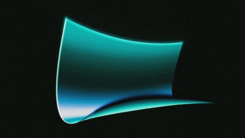 Abstract Teal Glowing Curved Wave Minimalist 4K Desktop Wallpaper