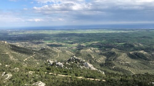 Panoramic Mountain View Over Mediterranean Plains Desktop Wallpaper