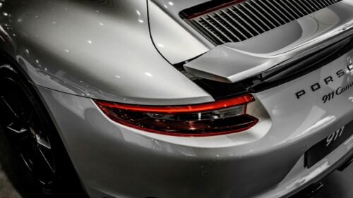 Silver Porsche 911 Carrera Rear Design 4K Wallpaper