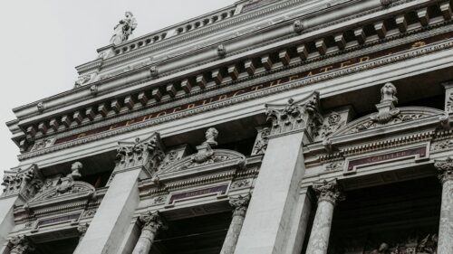 Low Angle View of the Architectural Detail of Vienna Burgtheater 4K Wallpaper