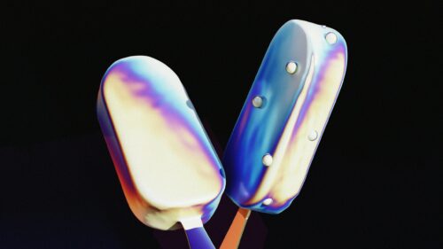 Iridescent Holographic Popsicles Surreal Art Desktop Wallpaper