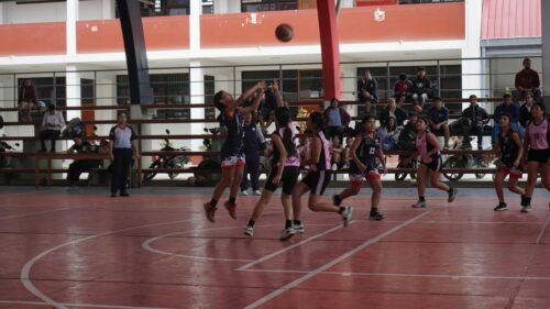 Action Basketball Game Girls Playing Intense Match Desktop Wallpaper