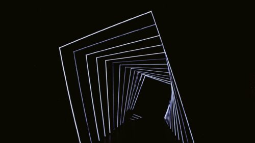 Abstract Geometric Light Tunnel Minimalist Black 4K Desktop Wallpaper