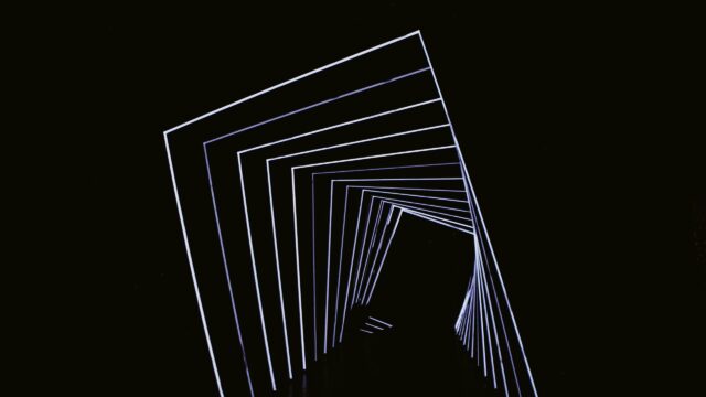 Abstract Geometric Light Tunnel Minimalist Black 4K Desktop Wallpaper