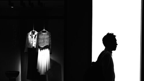 Minimalist Silhouette Man and Fashion Display High Resolution Desktop Wallpaper