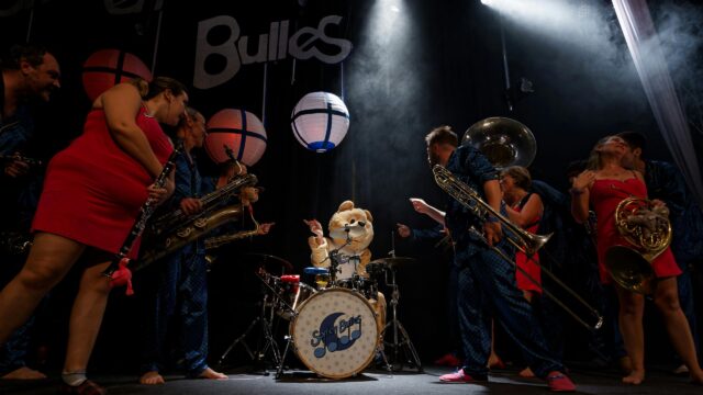 Humorous Teddy Bear Drummer and Musical Band 4K Desktop Wallpaper