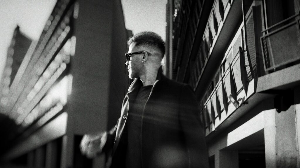 Stylish Man in Overcoat Urban Street Photography Desktop Wallpaper