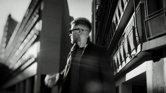 Stylish Man in Overcoat Urban Street Photography Desktop Wallpaper