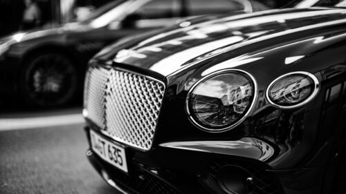 Luxury Bentley Continental GT Front Grille and Headlight 4K Wallpaper