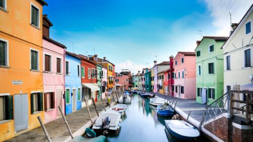 Vibrant Burano Canal and Colorful Houses Venice Italy 4K Desktop Wallpaper